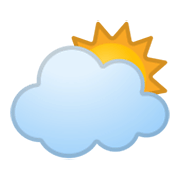 🌥️ Emoji Sol Detrás De Una Nube Grande en Google Android 10.0.