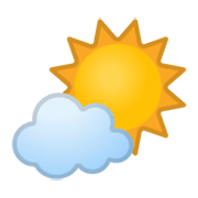 🌤️ Emoji Sonne hinter kleiner Wolke Google Android 10.0.