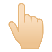 👆🏻 Emoji nach oben weisender Zeigefinger von hinten: helle Hautfarbe Google Android 10.0.