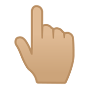 👆🏼 Emoji Dorso Da Mão Com Dedo Indicador Apontando Para Cima: Pele Morena Clara na Google Android 10.0.