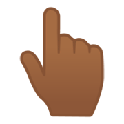 👆🏾 Emoji nach oben weisender Zeigefinger von hinten: mitteldunkle Hautfarbe Google Android 10.0.