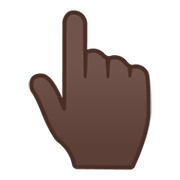 👆🏿 Emoji Dorso Da Mão Com Dedo Indicador Apontando Para Cima: Pele Escura na Google Android 10.0.