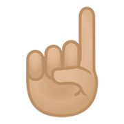 ☝🏼 Emoji nach oben weisender Zeigefinger von vorne: mittelhelle Hautfarbe Google Android 10.0.