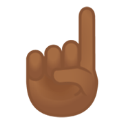☝🏾 Emoji Indicador Apontando Para Cima: Pele Morena Escura na Google Android 10.0.
