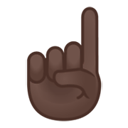 ☝🏿 Emoji nach oben weisender Zeigefinger von vorne: dunkle Hautfarbe Google Android 10.0.