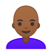 Emoji 👩🏾‍🦲 Donna: Carnagione Abbastanza Scura E Calvo su Google Android 10.0.