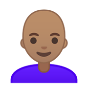 Emoji 👩🏽‍🦲 Donna: Carnagione Olivastra E Calvo su Google Android 10.0.