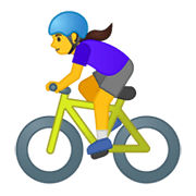 🚴‍♀️ Emoji Mujer En Bicicleta en Google Android 10.0.