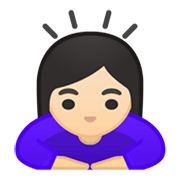 🙇🏻‍♀️ Emoji Mulher Fazendo Reverência: Pele Clara na Google Android 10.0.