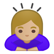 Emoji 🙇🏼‍♀️ Donna Che Fa Inchino Profondo: Carnagione Abbastanza Chiara su Google Android 10.0.