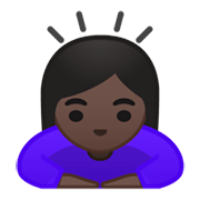🙇🏿‍♀️ Emoji Mulher Fazendo Reverência: Pele Escura na Google Android 10.0.