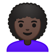Émoji 👩🏿‍🦱 Femme : Peau Foncée Et Cheveux Bouclés sur Google Android 10.0.