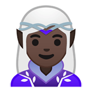 Emoji 🧝🏿‍♀️ Elfo Donna: Carnagione Scura su Google Android 10.0.