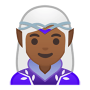 🧝🏾‍♀️ Emoji Elfa: Pele Morena Escura na Google Android 10.0.