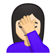 🤦🏻‍♀️ Emoji sich an den Kopf fassende Frau: helle Hautfarbe Google Android 10.0.