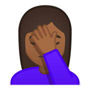 Emoji 🤦🏾‍♀️ Donna Esasperata: Carnagione Abbastanza Scura su Google Android 10.0.