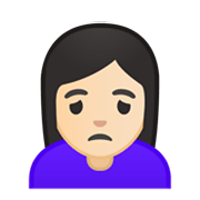 🙍🏻‍♀️ Emoji Mujer Frunciendo El Ceño: Tono De Piel Claro en Google Android 10.0.