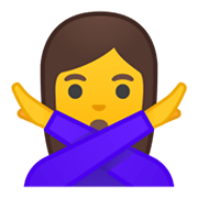 🙅‍♀️ Emoji Mujer Haciendo El Gesto De «no» en Google Android 10.0.