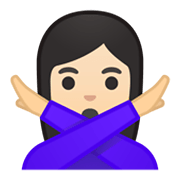 🙅🏻‍♀️ Emoji Mulher Fazendo Gesto De «não»: Pele Clara na Google Android 10.0.