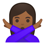 Emoji 🙅🏾‍♀️ Donna Con Gesto Di Rifiuto: Carnagione Abbastanza Scura su Google Android 10.0.