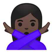 Emoji 🙅🏿‍♀️ Donna Con Gesto Di Rifiuto: Carnagione Scura su Google Android 10.0.