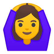 🙆‍♀️ Emoji Frau mit Händen auf dem Kopf Google Android 10.0.