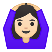 Émoji 🙆🏻‍♀️ Femme Faisant Un Geste D’acceptation : Peau Claire sur Google Android 10.0.