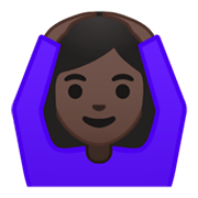 Émoji 🙆🏿‍♀️ Femme Faisant Un Geste D’acceptation : Peau Foncée sur Google Android 10.0.