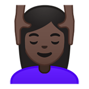 💆🏿‍♀️ Emoji Mulher Recebendo Massagem Facial: Pele Escura na Google Android 10.0.