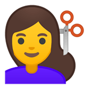Émoji 💇‍♀️ Femme Qui Se Fait Couper Les Cheveux sur Google Android 10.0.