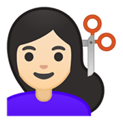 Emoji 💇🏻‍♀️ Taglio Di Capelli Per Donna: Carnagione Chiara su Google Android 10.0.
