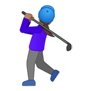 🏌🏽‍♀️ Emoji Mulher Golfista: Pele Morena na Google Android 10.0.