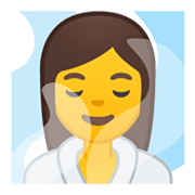 🧖‍♀️ Emoji Frau in Dampfsauna Google Android 10.0.
