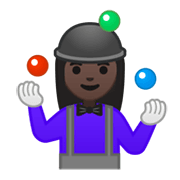 Émoji 🤹🏿‍♀️ Jongleuse : Peau Foncée sur Google Android 10.0.
