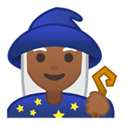 🧙🏾‍♀️ Emoji Maga: Pele Morena Escura na Google Android 10.0.