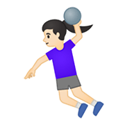Émoji 🤾🏻‍♀️ Handballeuse : Peau Claire sur Google Android 10.0.