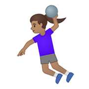 🤾🏽‍♀️ Emoji Handballspielerin: mittlere Hautfarbe Google Android 10.0.