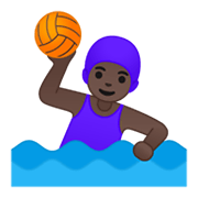 🤽🏿‍♀️ Emoji Mujer Jugando Al Waterpolo: Tono De Piel Oscuro en Google Android 10.0.