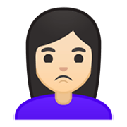 🙎🏻‍♀️ Emoji Mujer Haciendo Pucheros: Tono De Piel Claro en Google Android 10.0.