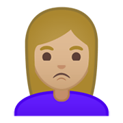 🙎🏼‍♀️ Emoji schmollende Frau: mittelhelle Hautfarbe Google Android 10.0.