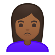 🙎🏾‍♀️ Emoji Mujer Haciendo Pucheros: Tono De Piel Oscuro Medio en Google Android 10.0.