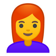 Émoji 👩‍🦰 Femme : Cheveux Roux sur Google Android 10.0.