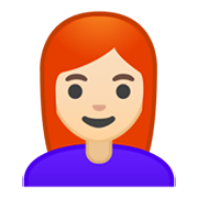 👩🏻‍🦰 Emoji Mujer: Tono De Piel Claro Y Pelo Pelirrojo en Google Android 10.0.