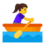 Émoji 🚣‍♀️ Rameuse Dans Une Barque sur Google Android 10.0.