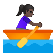 Emoji 🚣🏿‍♀️ Donna In Barca A Remi: Carnagione Scura su Google Android 10.0.