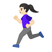 🏃🏻‍♀️ Emoji Mujer Corriendo: Tono De Piel Claro en Google Android 10.0.