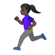 🏃🏿‍♀️ Emoji Mujer Corriendo: Tono De Piel Oscuro en Google Android 10.0.