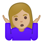 🤷🏼‍♀️ Emoji Mulher Dando De Ombros: Pele Morena Clara na Google Android 10.0.