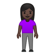 Emoji 🧍🏿‍♀️ Donna In Piedi: Carnagione Scura su Google Android 10.0.