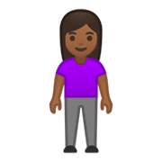 Émoji 🧍🏾‍♀️ Femme Debout : Peau Mate sur Google Android 10.0.
